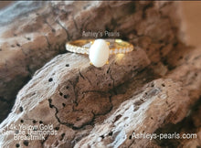 Load image into Gallery viewer, Oval Statement Ring with Real Diamond Side Stones