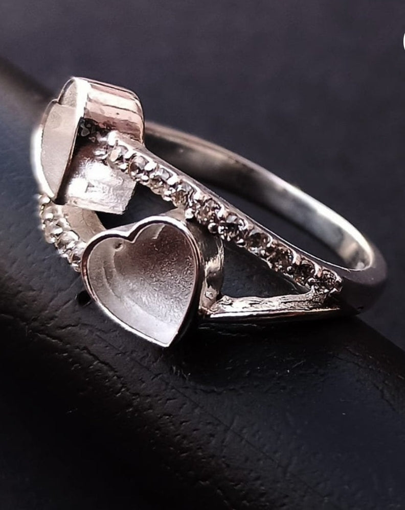 6MM Double Heart With Cubic Zirconia