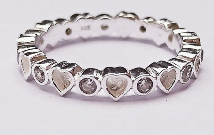 Heart Stacker With Cubic Zirconia
