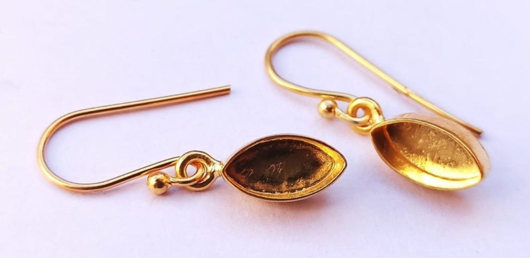 Simple Marquise Hook Earrings